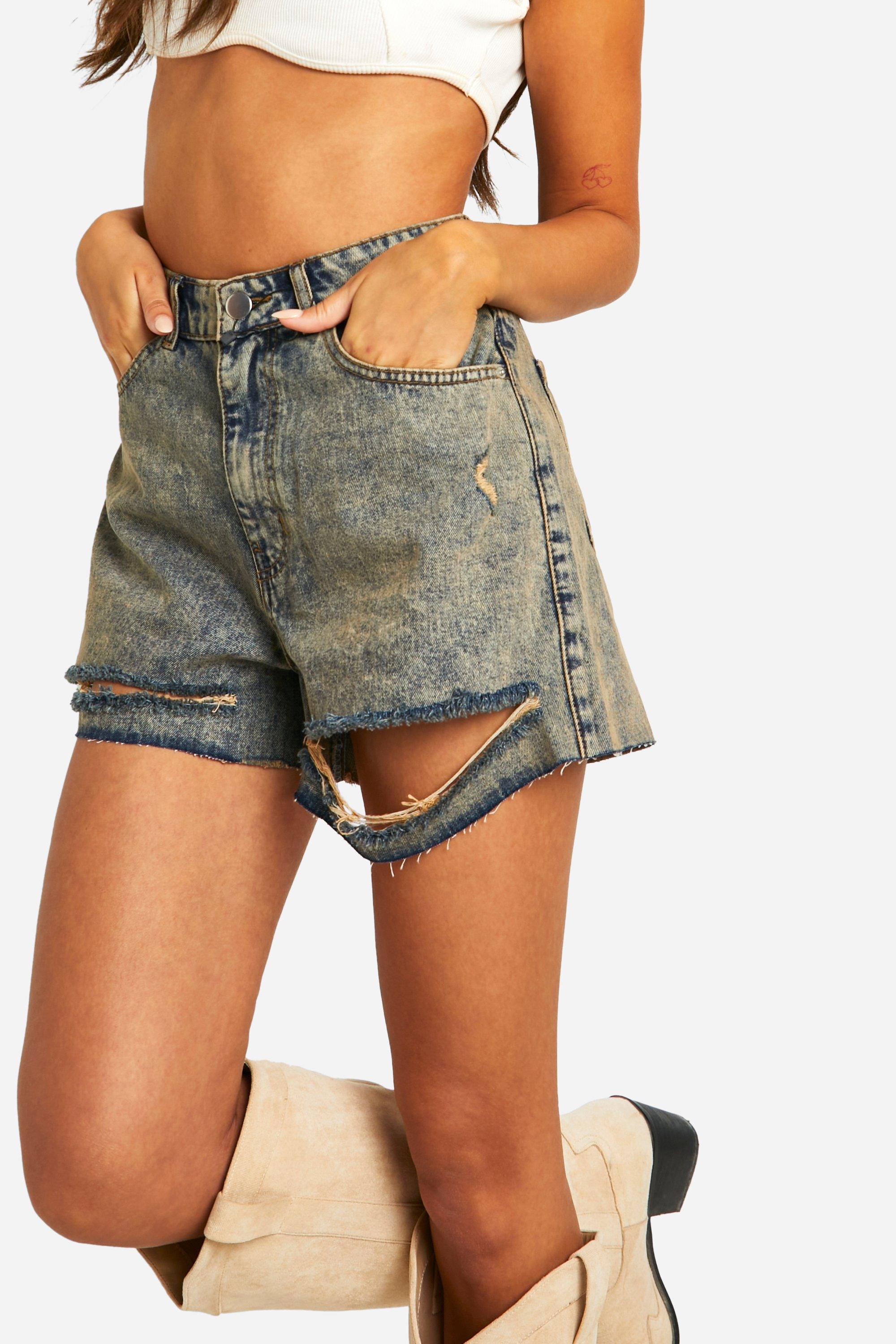 Short distressed jeans online